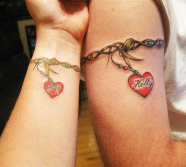 Liebe für immer bedeutungsvolles Paar passendes Tattoo