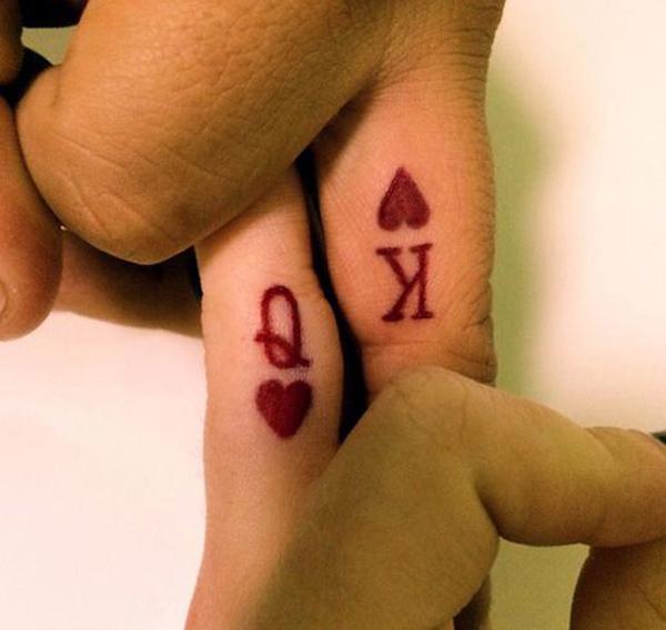 2 Q und K Paar Tattoo