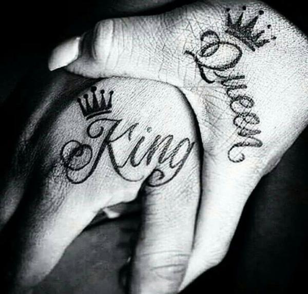 König und Königin Hand Tattoos