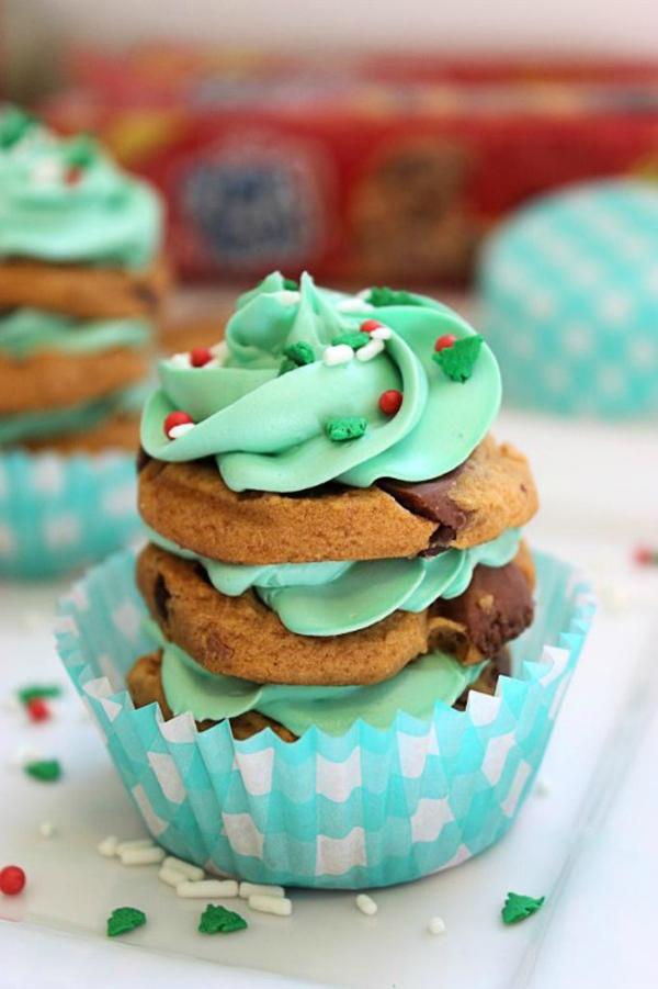 Weihnachtsbaum-Cookie-Stacks