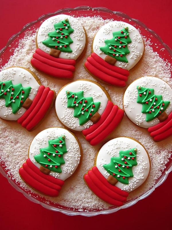 Schneekugel-Cookies