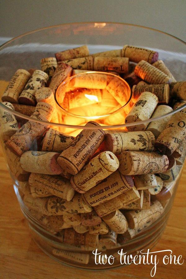 Kerzenhalter aus Weinkorken