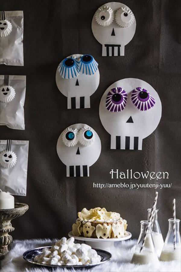 DIY papírová lebka na halloween