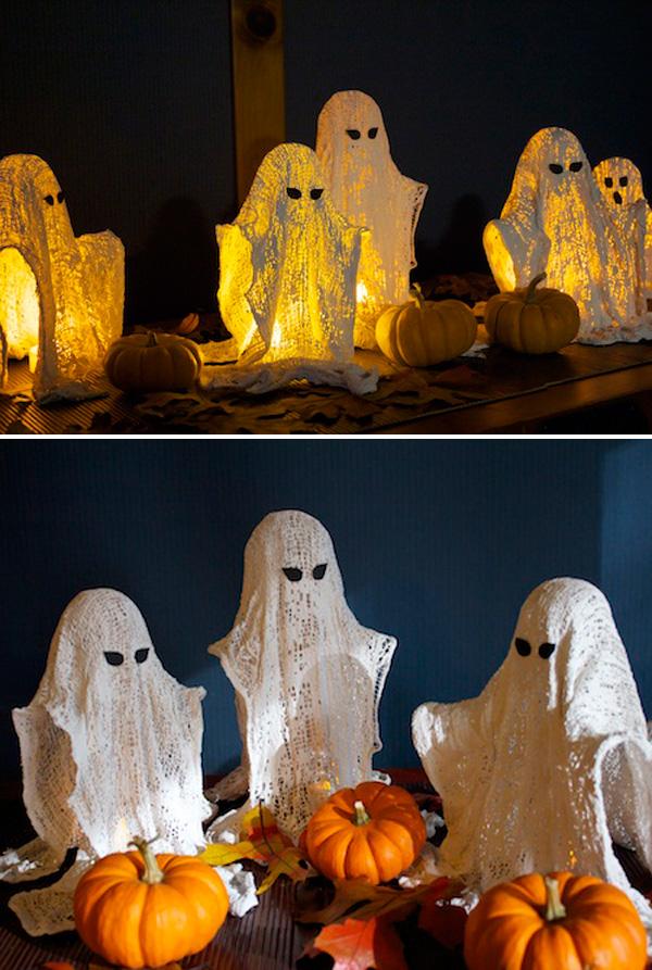wispy ghosts diy هالوين الديكور