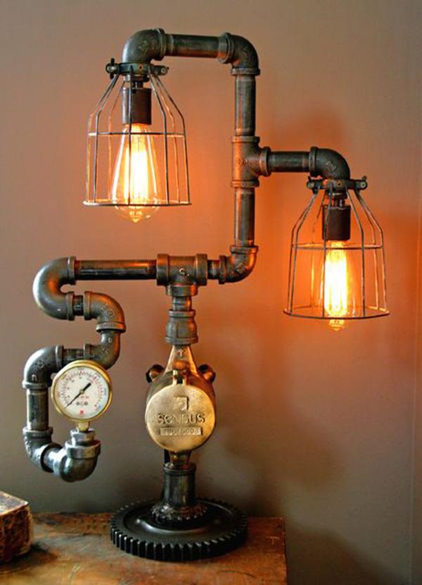 Instalatérská lampa Steampunk Steam Gauge