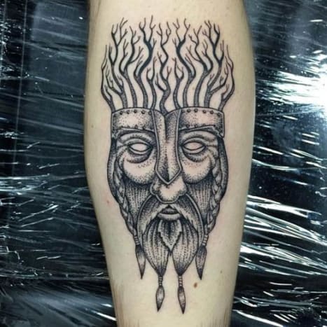 Wikinger-Dotwork-Tattoo