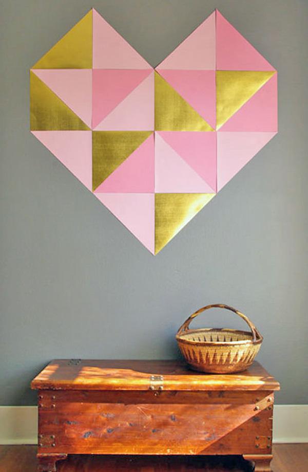 DIY riesiges geometrisches Wandherz