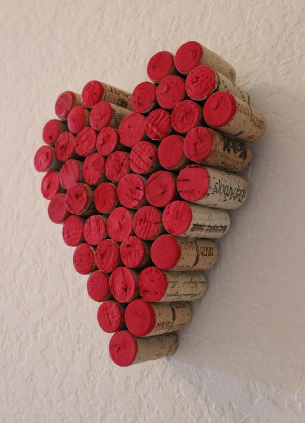 Weinkorken Rotes Herz Wandbehang