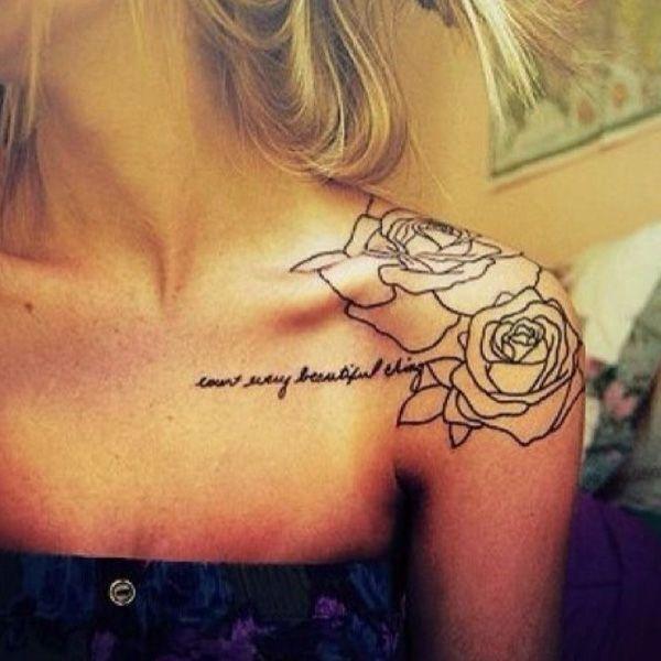 růže drobet cituje klíční kost tetování