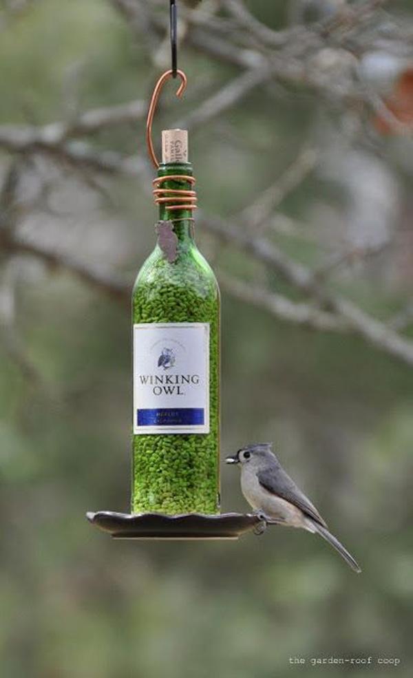 14 مغذيات الطيور زجاجة النبيذ DIY