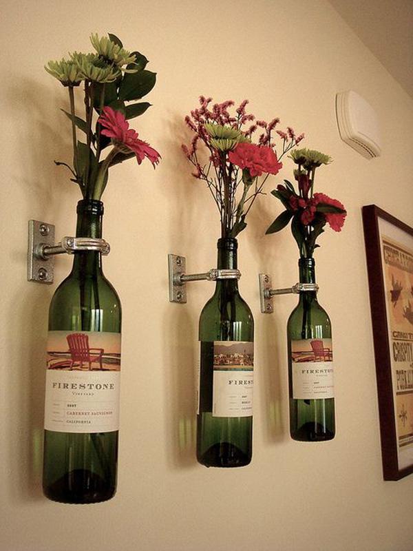 5 مزهريات زجاجة نبيذ