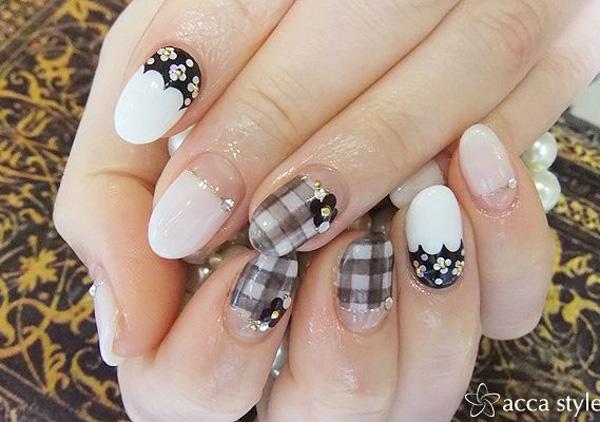 Niedliche Gingham-Nagel-Designs-4