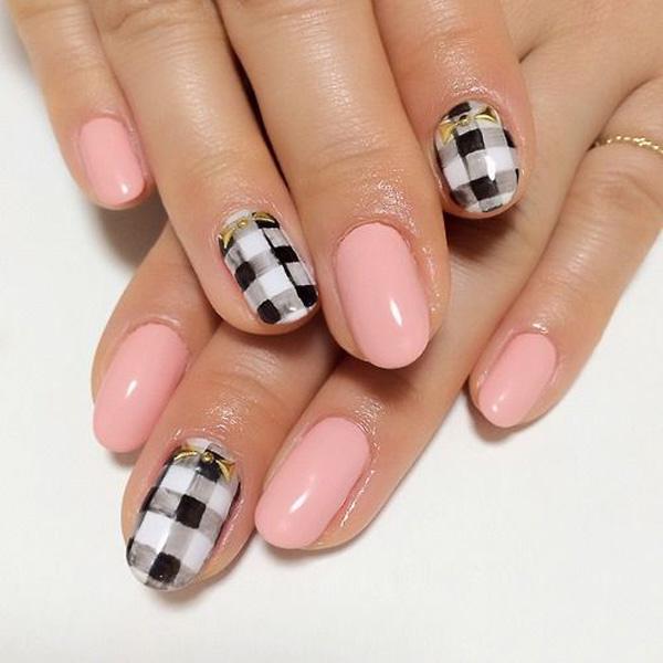 Gingham-Check-Nagelkunst