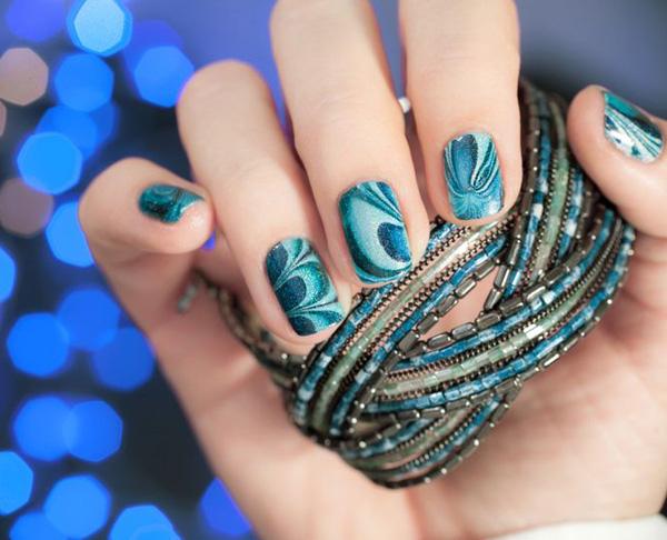 Wasser Marmor Nail Art-27