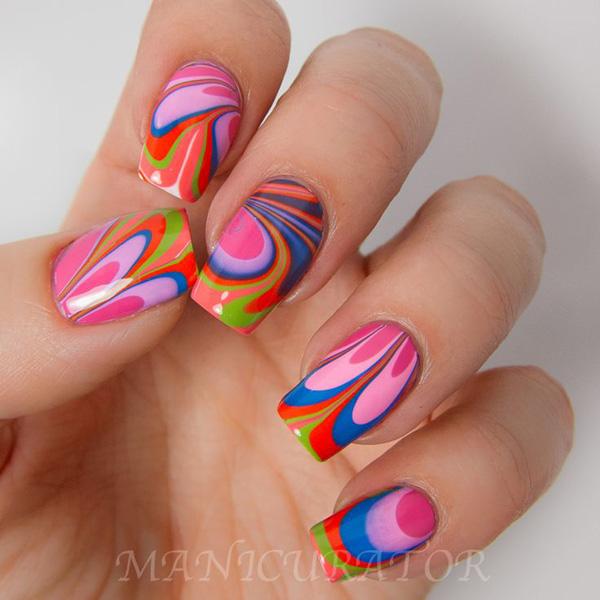 Wasser Marmor Nail Art-28