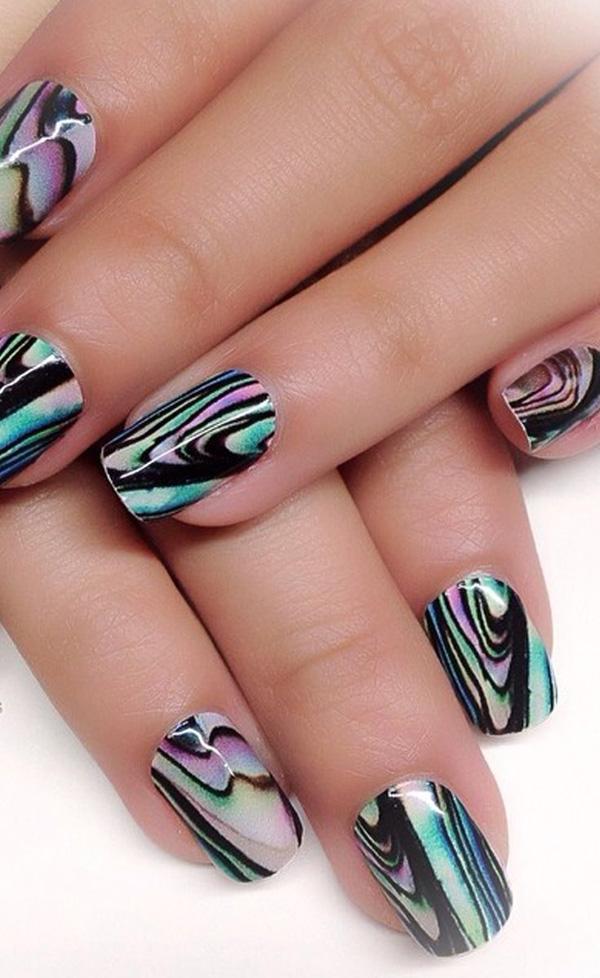 Wasser Marmor Nail Art-3