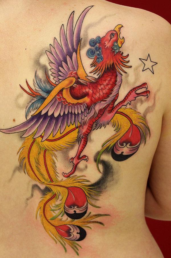 Phoenix Tattoo im Old School Style