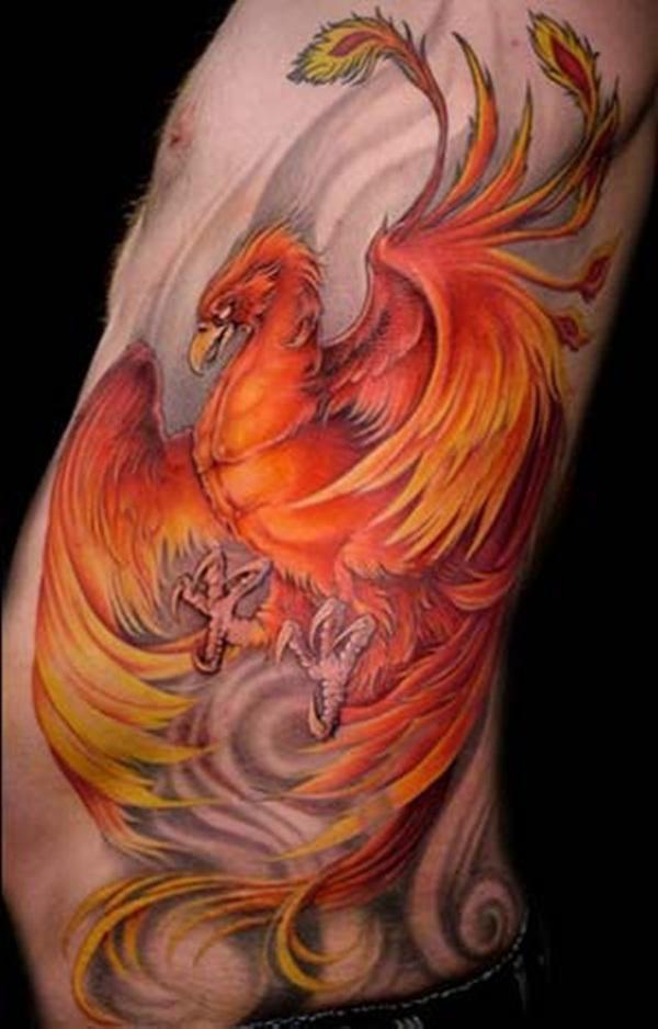 Phoenix Tattoo an der Rippe für Männer