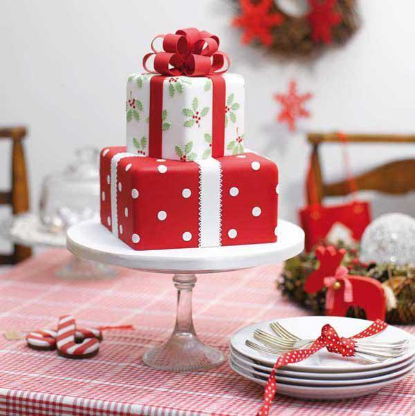 nápady na zdobení vánočních dortů