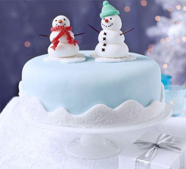 sněhulák-přátelé-dort-dekorace