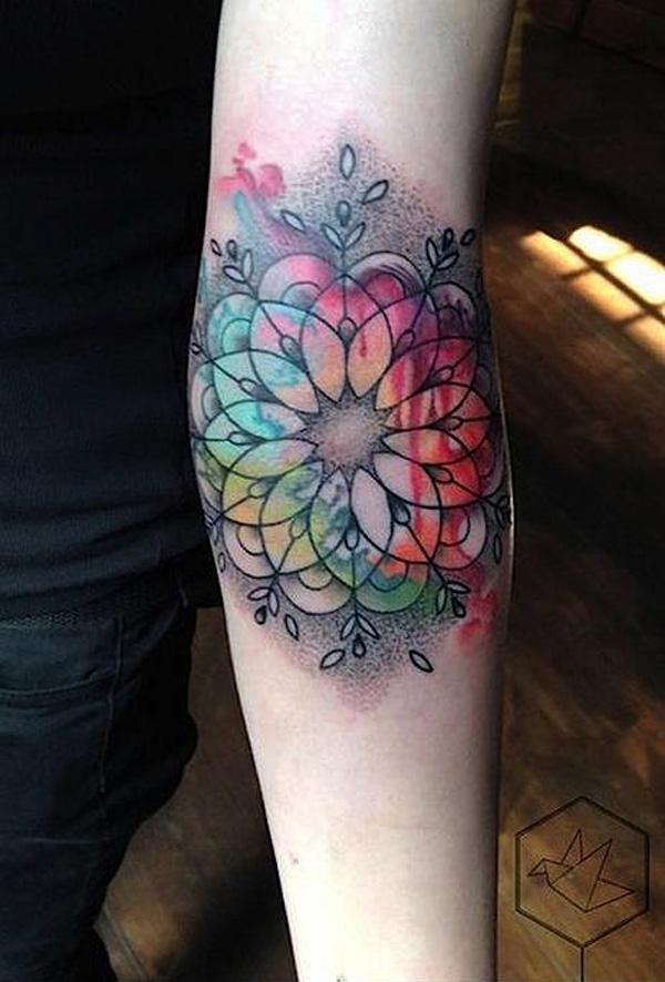 Akvarel tetování Mandala-23