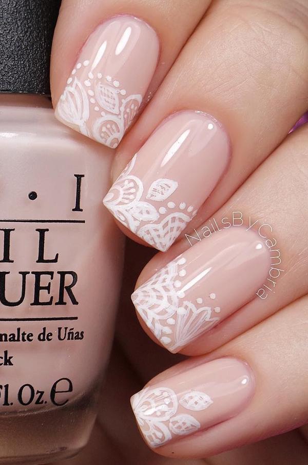 Nude color nail art