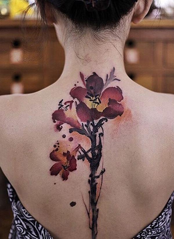 Blume Wirbelsäule Tattoo-6
