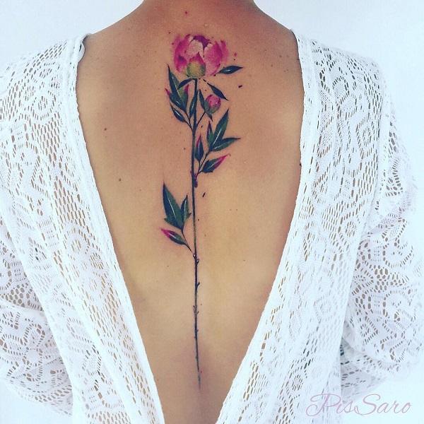 Blume-Wirbelsäule-Tattoo-39