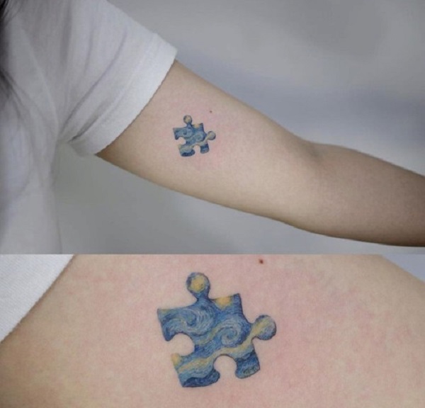 Vincent van Gogh tetování Starry Night Puzzle Piece