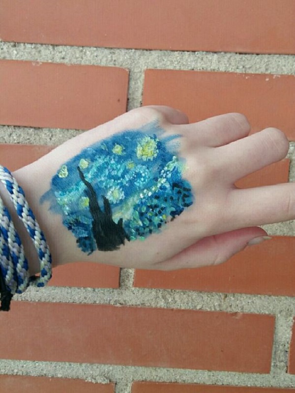 Vincent van Gogh tetování Silnice s designem Cypress Tattoo na ruce