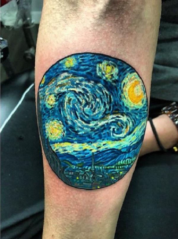 vincent van gogh tetování Další hvězdné noční tetování s Cypress a město v kavárně