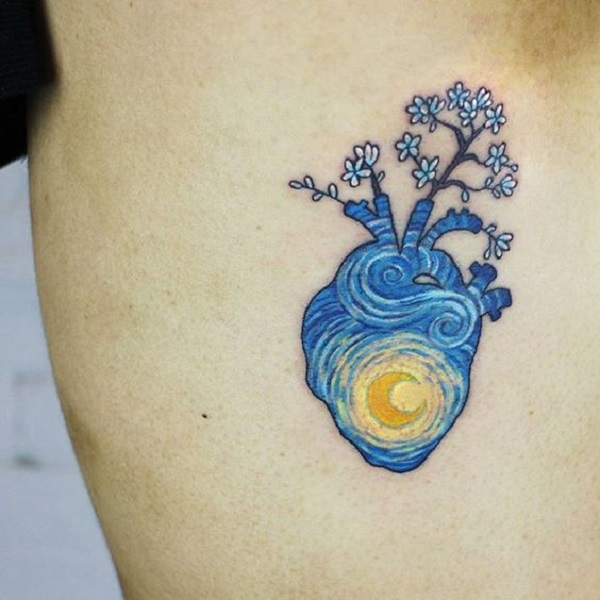 Vincent van Gogh Tattoos Sternennacht im Herzen