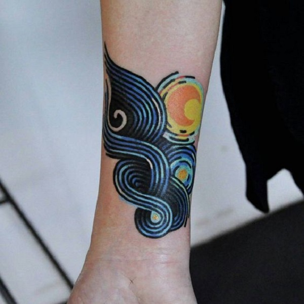 vincent van gogh tetování Podrobné tetování hvězdné noci