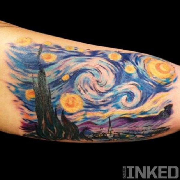 وشم فينسنت فان جوخ Starry Night في مدينة نيويورك من INKED