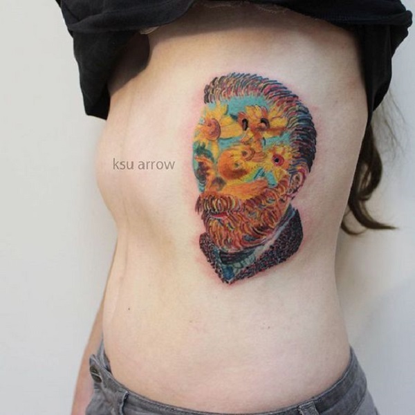 Vincent Van Gogh Tattoos Vincent Van Gogh Portrait mit Sonnenblumen