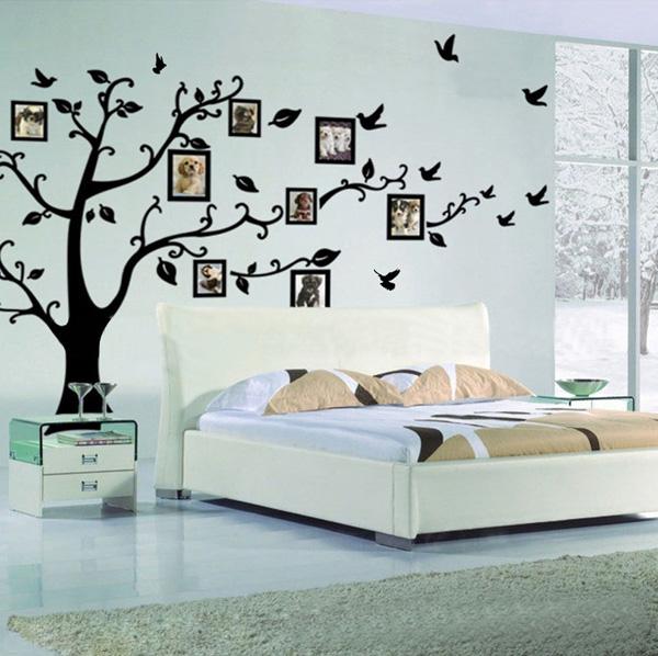 Paměťový strom Photo Tree Wall Vinly Decal Decor Sticker Vyjímatelná samolepka na zeď pro obývací pokoj