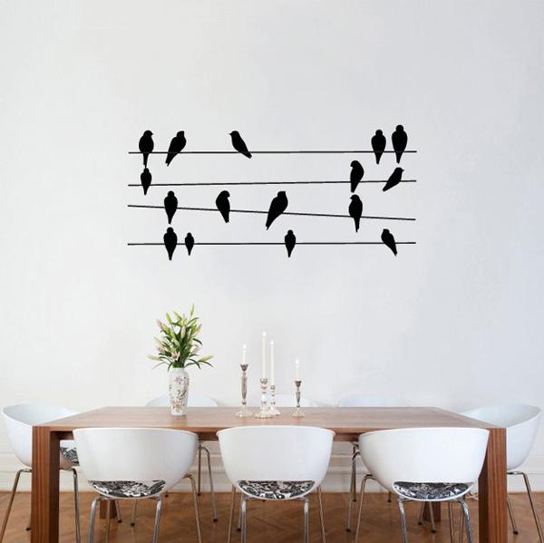 Birds On Wires Wandaufkleber Wand Vinyl Aufkleber Aufkleber Natur Kunst