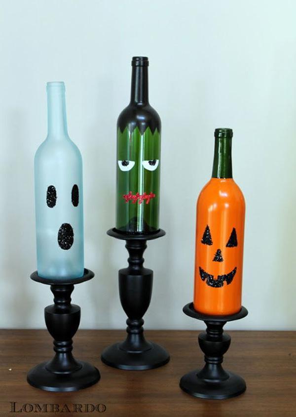 زجاجات النبيذ DIY هالوين
