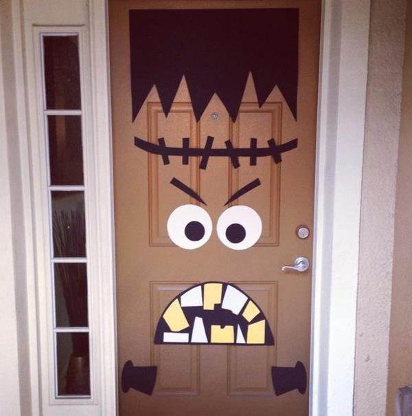 Halloween-Dekor für die Haustür! DIY Frankenstein