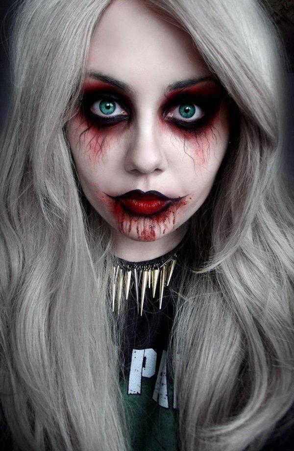 Tmavý halloweenský make -up