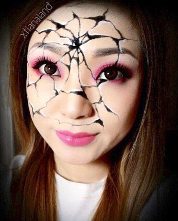 Halloween make -up - rozbité sklo