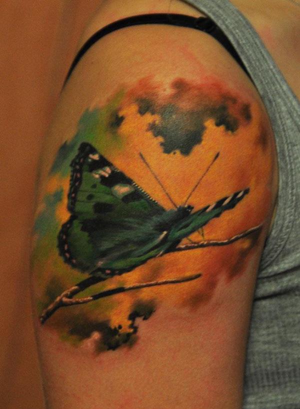 39 3D Schmetterling Tattoo