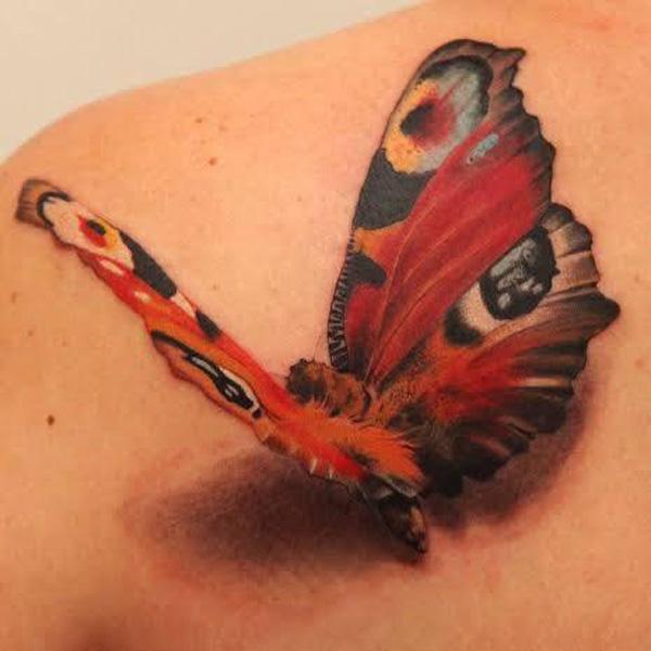 42 3D Schmetterling Tattoo