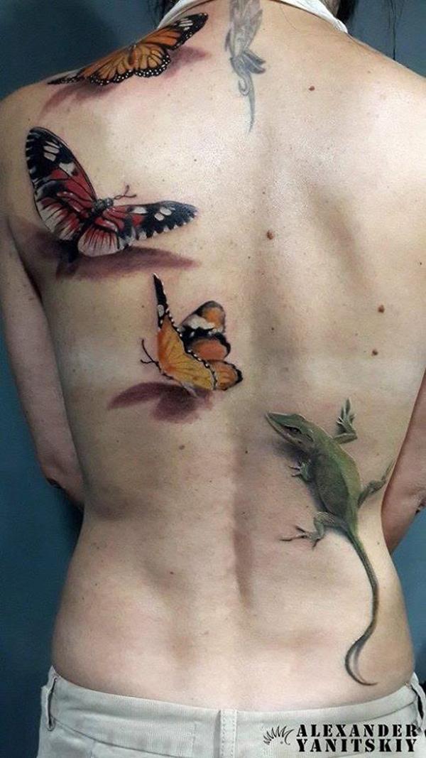 44 3D-Schmetterlings-Tattoos