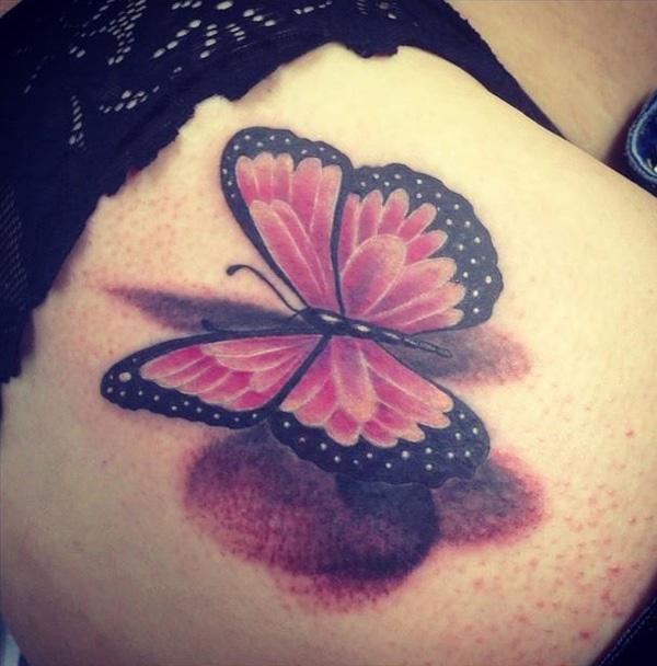 45 3D Schmetterling Tattoo