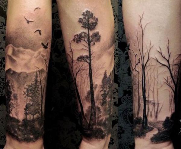 Wald Unterarm Tattoo-28