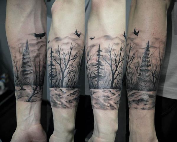 nápad na tetování lesního rukávu-22