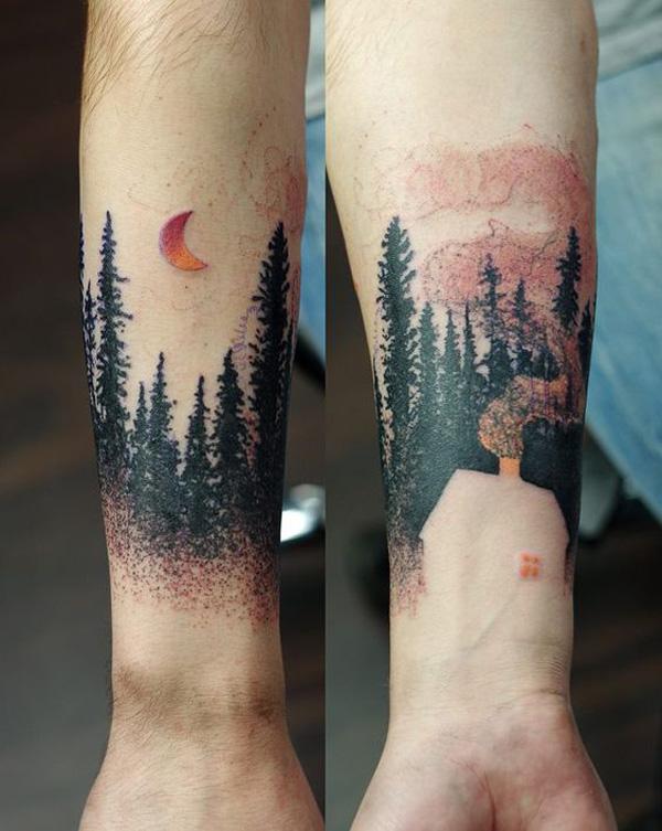 Forest Home tetování na předloktí