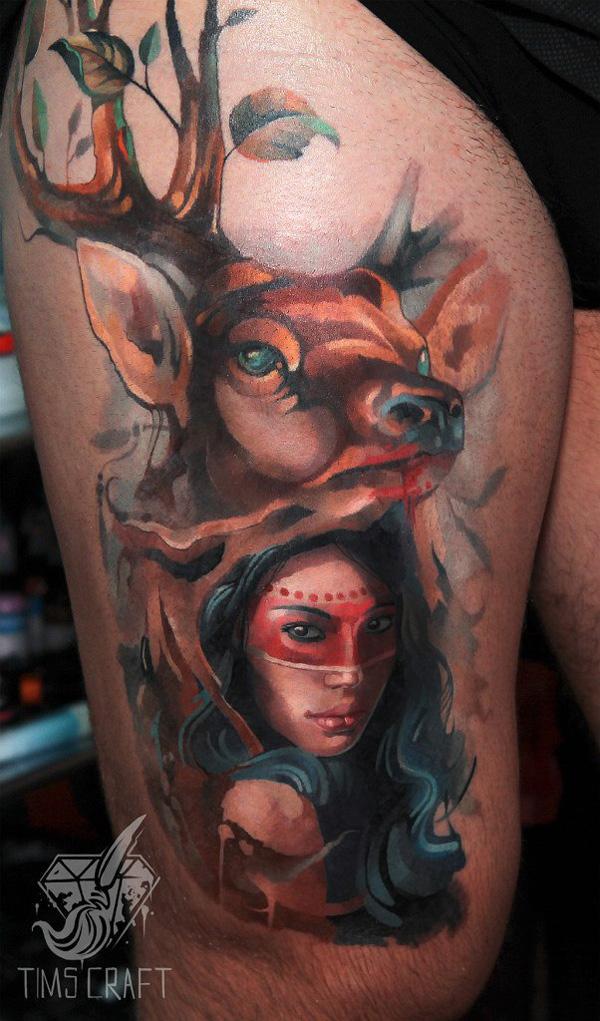 Wonder Woman a jelení tetování
