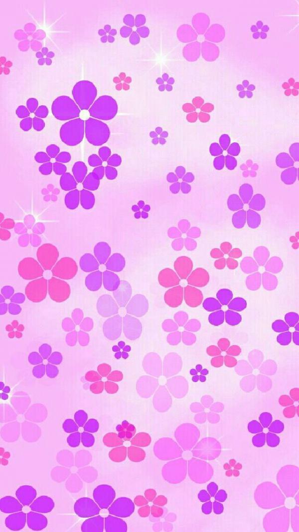 girly floral stars thema in rosa lila farbe für iphone